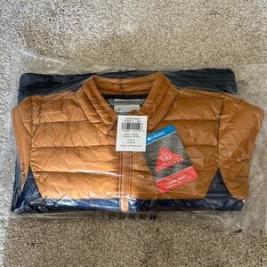 Columbia Powder Lite Boys Omni-Heat Tan and Blue Puffer Jacket